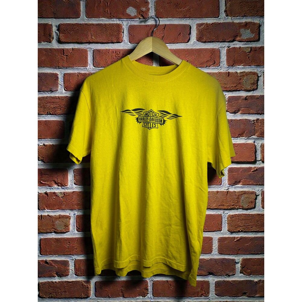 Harley Davidson Motor Cycles Yellow T Shirt NWT Boxy Tee X-Small XS